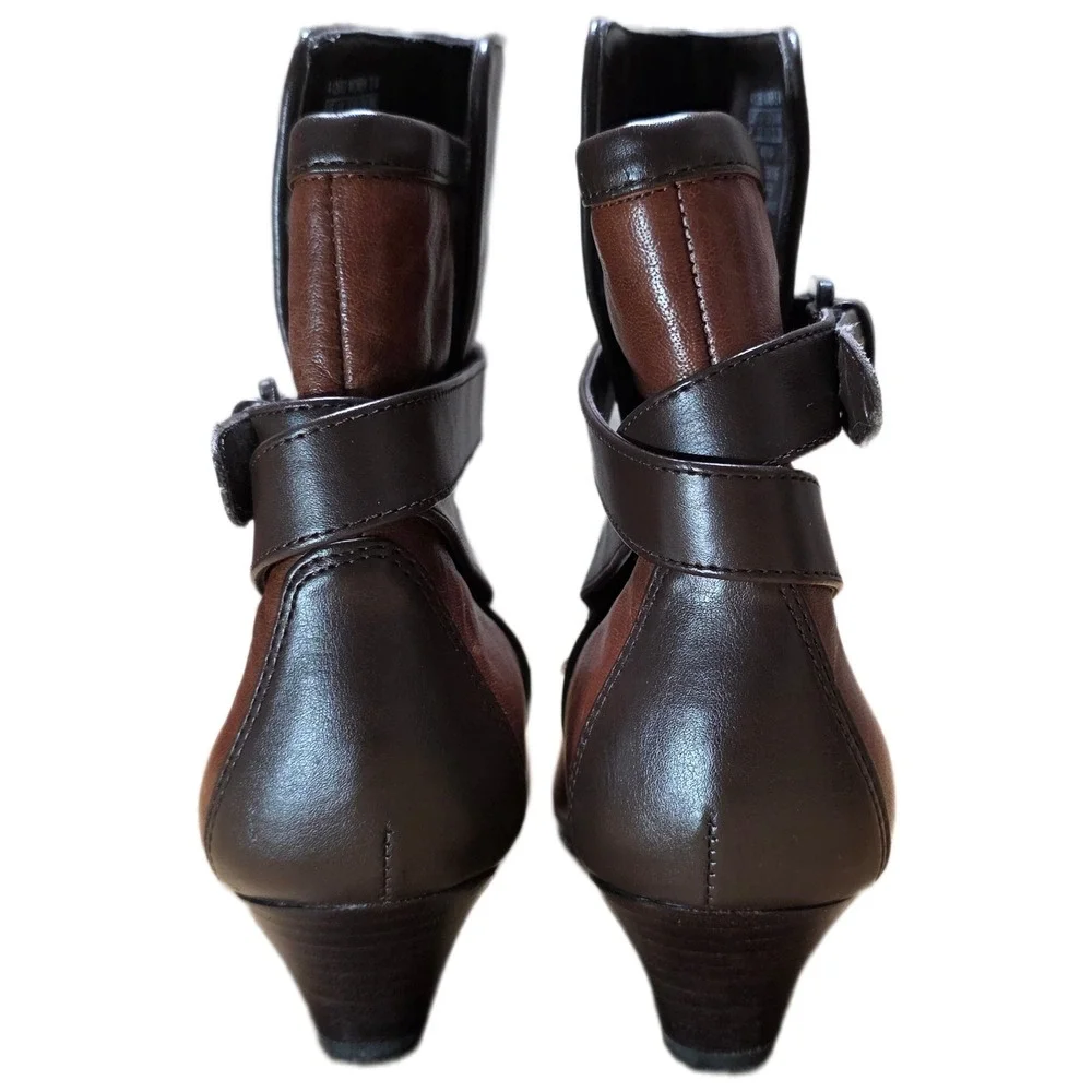 Rockport Adiprene by Adidas Wedge Ankle Boots Women's US 6 Brown‎ Leather Buckle